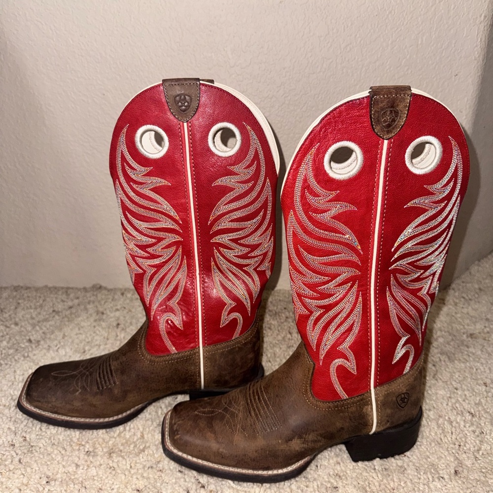 Ariat Red and Brown Western Boots